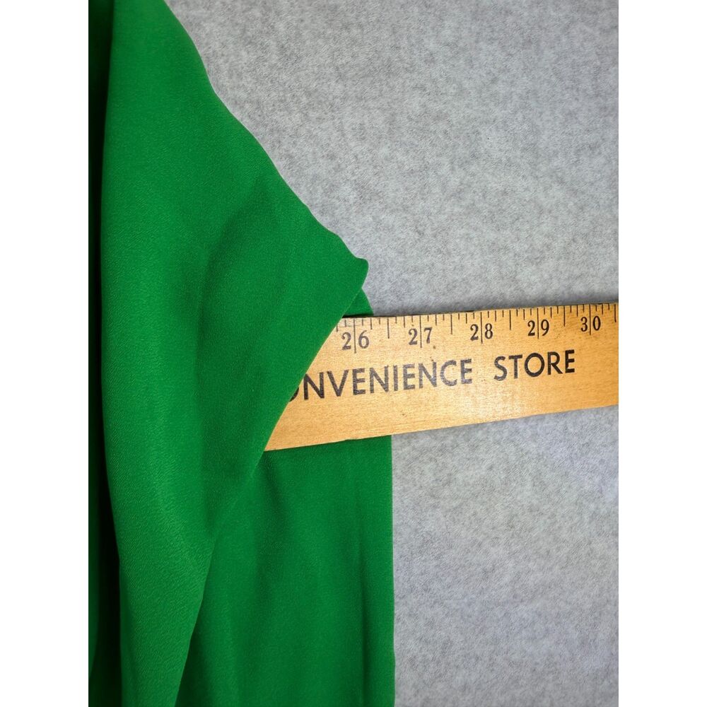 Chaus Women’s 3X Green Split Neck Roll Tab Sleeve High Low Blouse 3486 - Picture 5 of 8